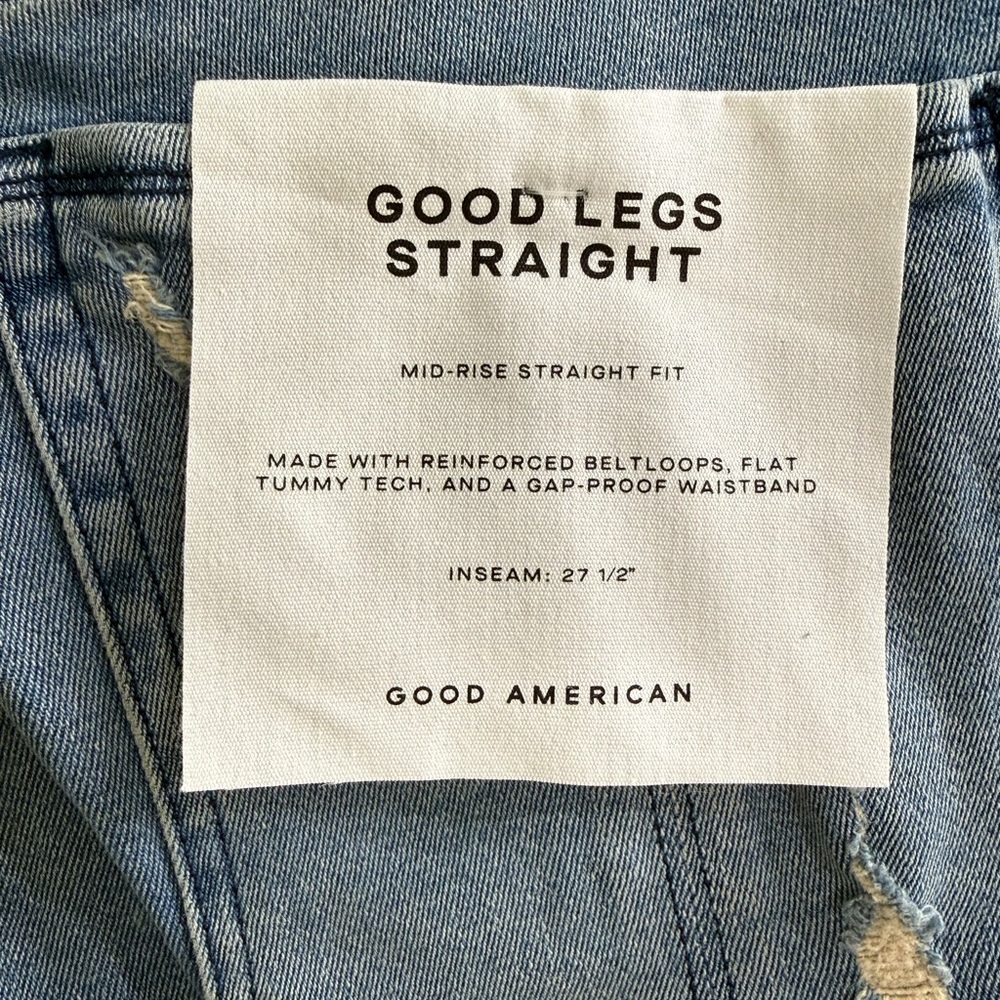 Good American Good Legs Straight Jeans NWT - Picture 3 of 4
